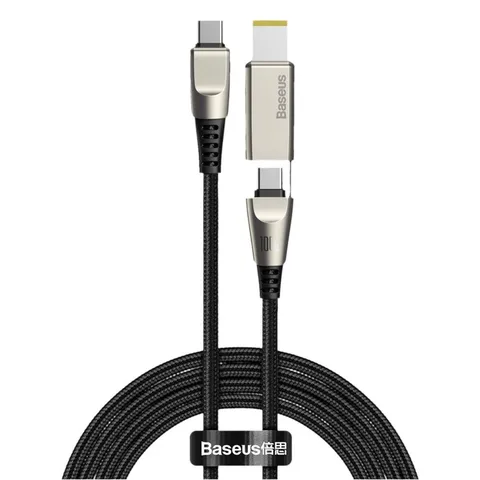 Кабель Baseus Flash Series One-for-two Fast Charging Data Cable with Square Head Type-C to C+DC 100W 2m (CA1T2-B01) Black