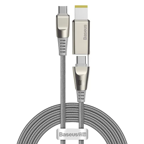 Кабель Baseus Flash Series One-for-two Fast Charging Data Cable with Square Head Type-C to C+DC 100W 2m (CA1T2-B0G) Grey