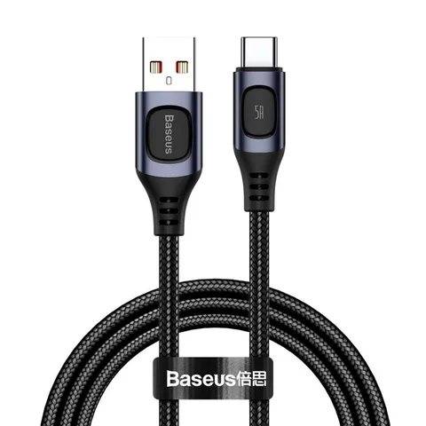 Кабель Baseus Flash Multiple Fast Charge Protocols Convertible Fast Charging Cable USB For Type-C 5A 1m (CATSS-A0G) Gray