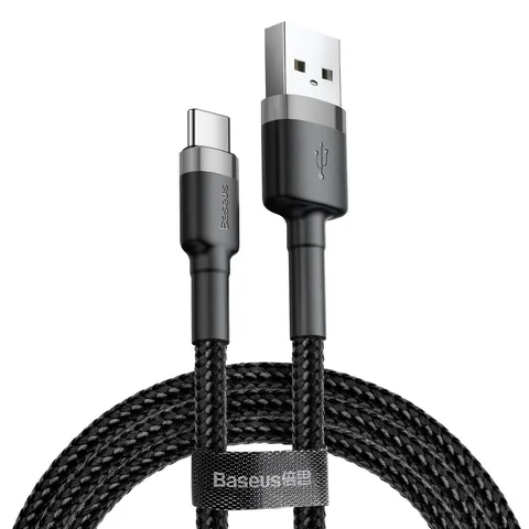Кабель Baseus cafule Cable USB For Type-C 2A 3m (CATKLF-UG1) Gray+Black