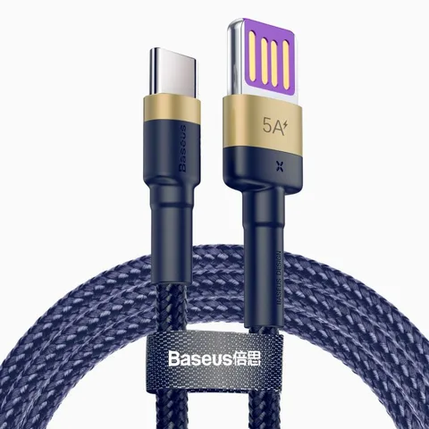 Кабель Baseus Cafule HW Quick Charging Data Cable USB Double-sided Blind Interpolation For Type-C 40W 1m (CATKLF-PV3) Gold blue