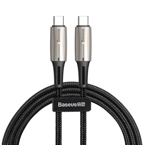 Кабель Baseus Water Drop-shaped Lamp Type-C PD2.0 60W Flash Charge Data Cable 20V/3A 1m (CATSD-J01) Black