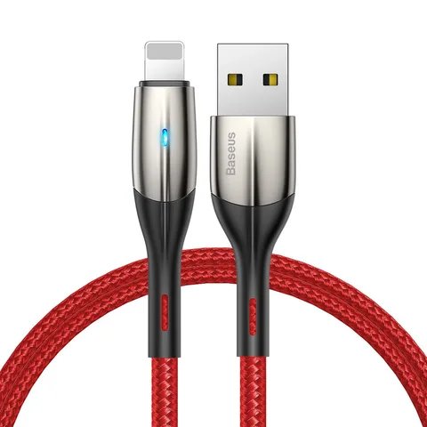 Кабель Baseus Horizontal Data cabelUSB For iP 2.4A 0.5m (CALSP-A09) Red