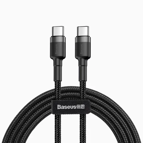 Кабель Baseus Cafule Type-C PD2.0 60W flash charging data line (20V/3A) 2m (CATKLF-HG1) Gray+Black