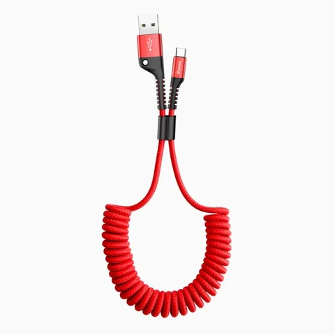 Кабель Baseus Fish-eye Spring Data Cable USB For Type-C 2A 1M (CATSR-09) Red