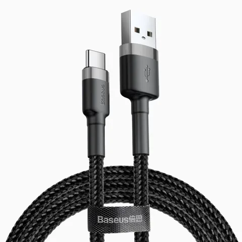 Кабель Baseus cafule Cable USB For Type-C 3A 1M (CATKLF-BG1) Gray+Black