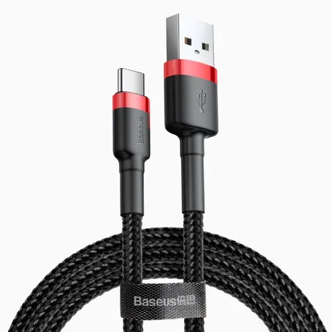 Кабель Baseus cafule Cable USB For Type-C 2A 2M (CATKLF-C91) Red+Black