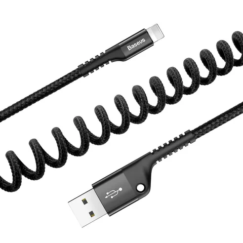 Кабель Baseus Fish eye Spring Data Cable (CALSR-01) Black