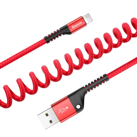 Кабель Baseus Fish eye Spring Data Cable (CALSR-09) Red