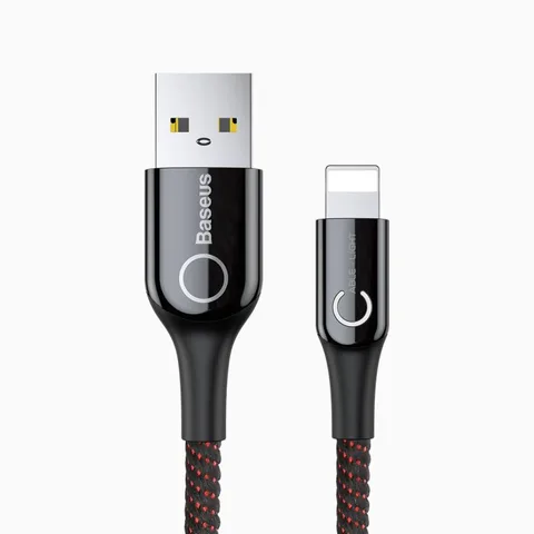 Кабель Baseus C-shaped Light Intelligent power-off Cable (CALCD-01) Black