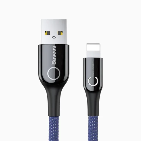 Кабель Baseus C-shaped Light Intelligent power-off Cable (CALCD-03) Blue