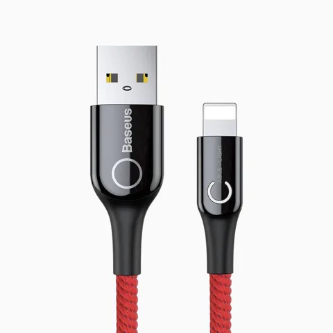 Кабель Baseus C-shaped Light Intelligent power-off Cable (CALCD-09) Red