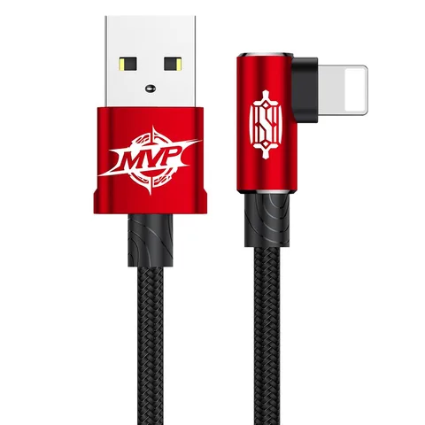 Кабель Baseus MVP Elbow Type Cable USB For IP 1.5A 2M (CALMVP-A09) Red