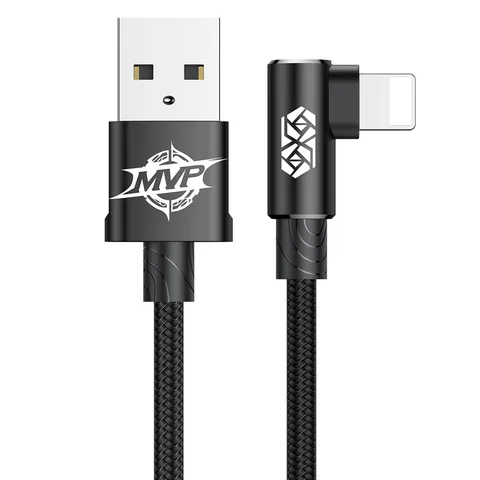 Кабель Baseus MVP Elbow Type Cable USB For IP 2A 1M (CALMVP-01) Black