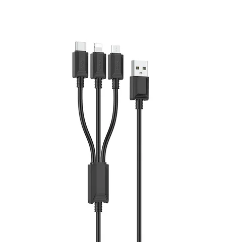 Кабель Hoco 3-in-1 Charging Cable (iP+Micro+Type-C) (X74) Black