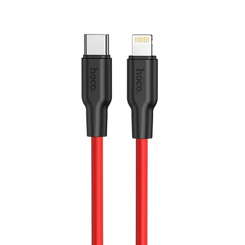 Кабель Hoco Plus Silicone PD Charging Data Cable For iP (X21) Black&Red