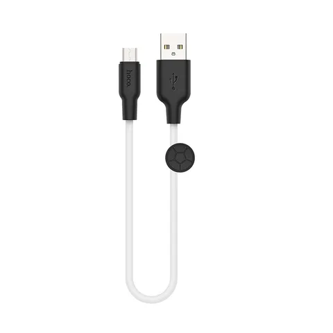 Кабель Hoco Plus Silicone Charging Data Cable For Micro (L=0.25M) (X21) Black&White