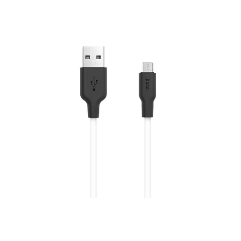 Кабель Hoco Silicone Micro Charging Cable (X21) Black&White