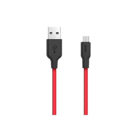Кабель Hoco Silicone Micro Charging Cable (X21) Black&Red