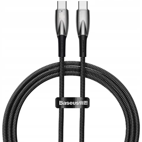 Кабель Baseus Glimmer Series Fast Charging Data Cable Type-C to Type-C 100W (CADH000701) 1m Black