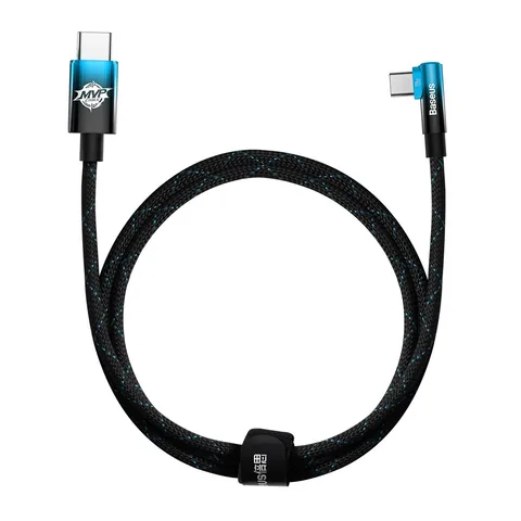 Кабель Baseus MVP 2 Elbow-Shaped Fast Charging Data Cable Type-C to Type-C 100W (CAVP000621) 1m Black+Blue