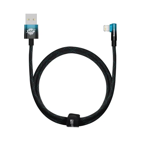 Кабель Baseus MVP 2 Elbow-Shaped Fast Charging Data Cable USB to iP 2.4A (CAVP000021) 1m Black+Blue