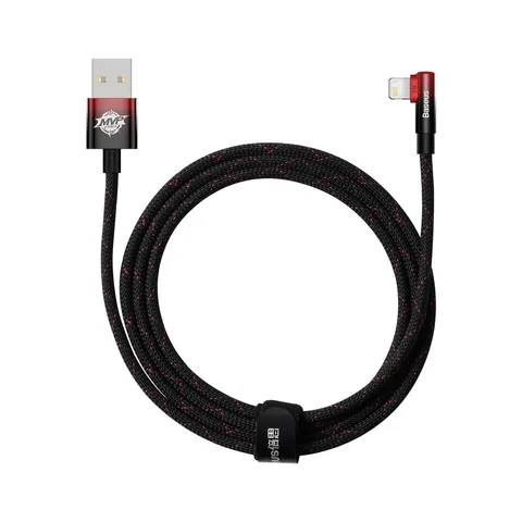 Кабель Baseus MVP 2 Elbow-Shaped Fast Charging Data Cable USB to iP 2.4A (CAVP000120) 2m Black+Red