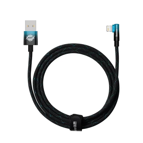 Кабель Baseus MVP 2 Elbow-Shaped Fast Charging Data Cable USB to iP 2.4A (CAVP000121) 2m Black+Blue