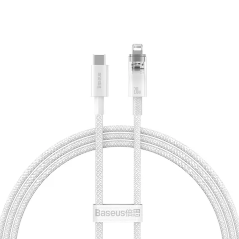 Кабель Baseus Explorer Series Fast Charging Cable with Smart Temperature Control Type-C to iP 20W (CATS010202) 1m White