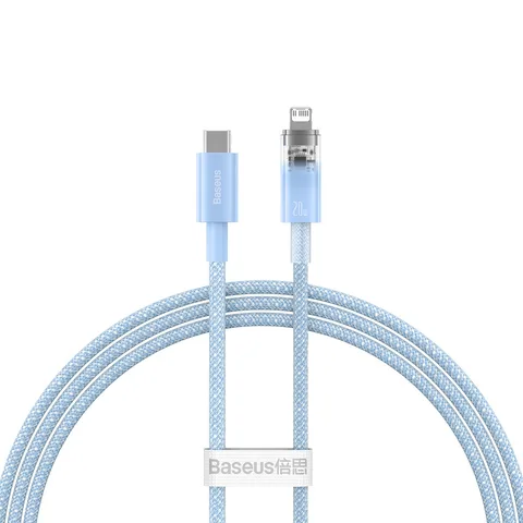 Кабель Baseus Explorer Series Fast Charging Cable with Smart Temperature Control Type-C to iP 20W (CATS010203) 1m Blue