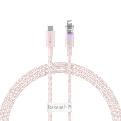 Кабель Baseus Explorer Series Fast Charging Cable with Smart Temperature Control Type-C to iP 20W (CATS010204) 1m Pink