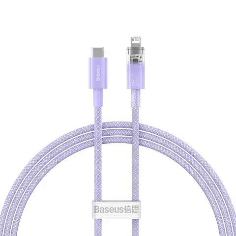 Кабель Baseus Explorer Series Fast Charging Cable with Smart Temperature Control Type-C to iP 20W (CATS010205) 1m Purple