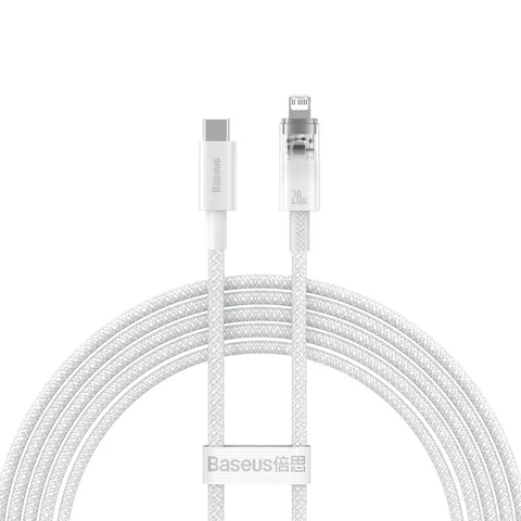 Кабель Baseus Explorer Series Fast Charging Cable with Smart Temperature Control Type-C to iP 20W (CATS010302) 2m White