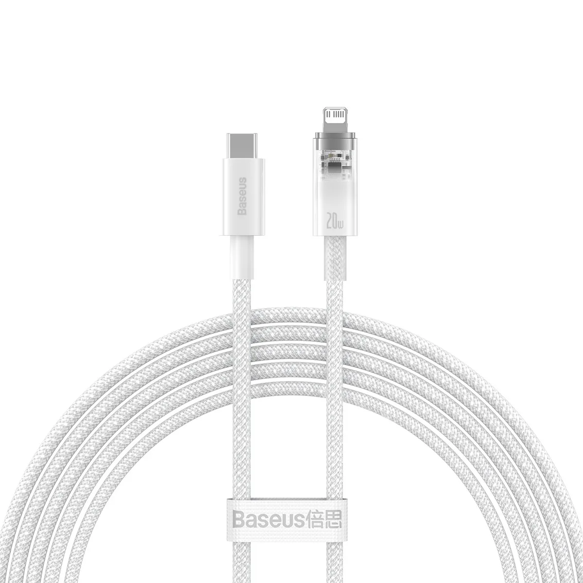 Кабель Baseus Explorer Series Fast Charging Cable with Smart Temperature Control Type-C to iP 20W (CATS010302) 2m White