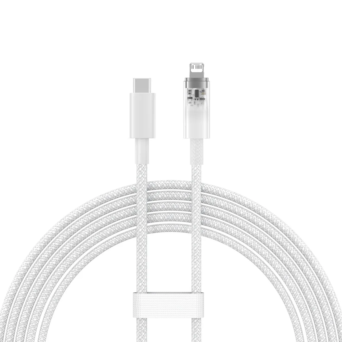 Кабель Baseus Explorer Series Fast Charging Cable with Smart Temperature Control Type-C to iP 20W (CATS010302) 2m White — фото 2