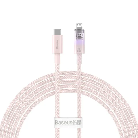 Кабель Baseus Explorer Series Fast Charging Cable with Smart Temperature Control Type-C to iP 20W (CATS010304) 2m Pink