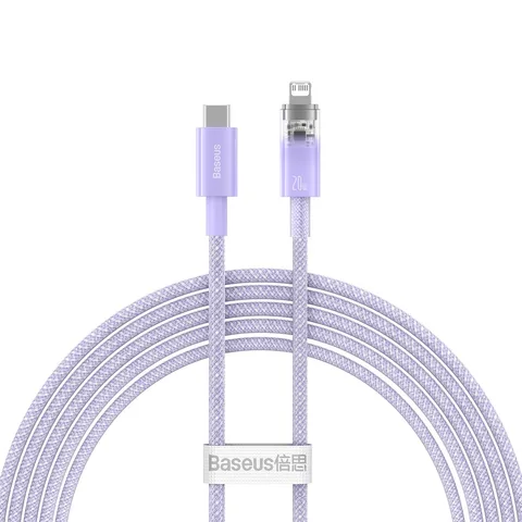 Кабель Baseus Explorer Series Fast Charging Cable with Smart Temperature Control Type-C to iP 20W (CATS010305) 2m Purple
