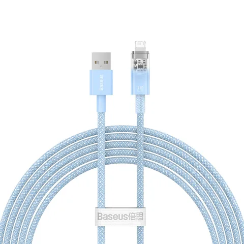 Кабель Baseus Explorer Series Fast Charging Cable with Smart Temperature Control USB to iP 2.4A (CATS010103) 2m Blue