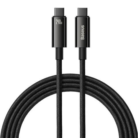 Кабель Baseus Tungsten Gold Fast Charging Data Cable Type-C to Type-C 240W (CAWJ040101) 2m Black