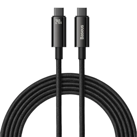 Кабель Baseus Tungsten Gold Fast Charging Data Cable Type-C to Type-C 240W (CAWJ040201) 3m Black