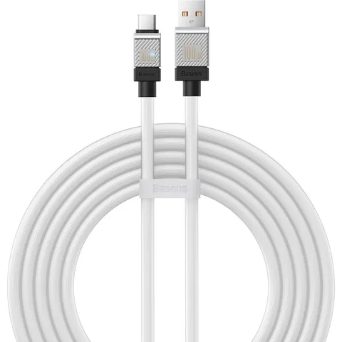 Кабель Baseus CoolPlay Series Fast Charging Cable USB to Type-C 100W (CAKW000702) 2m White