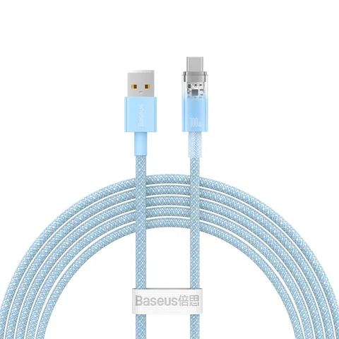 Кабель Baseus Explorer Series Fast Charging Cable with Smart Temperature Control USB to Type-C 100W (CATS010503) 2m Blue