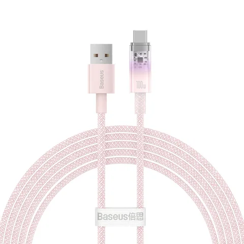 Кабель Baseus Explorer Series Fast Charging Cable with Smart Temperature Control USB to Type-C 100W (CATS010504) 2m Pink
