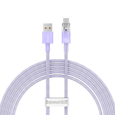 Кабель Baseus Explorer Series Fast Charging Cable with Smart Temperature Control USB to Type-C 100W (CATS010505) 2m Purple
