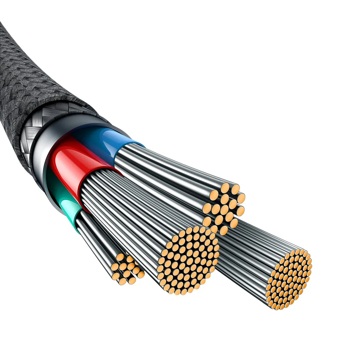 Кабель Baseus Unbreakable Series Fast Charging Data Cable USB to iP 2.4A (P10355802111-01) 2m Cluster Black — фото 4