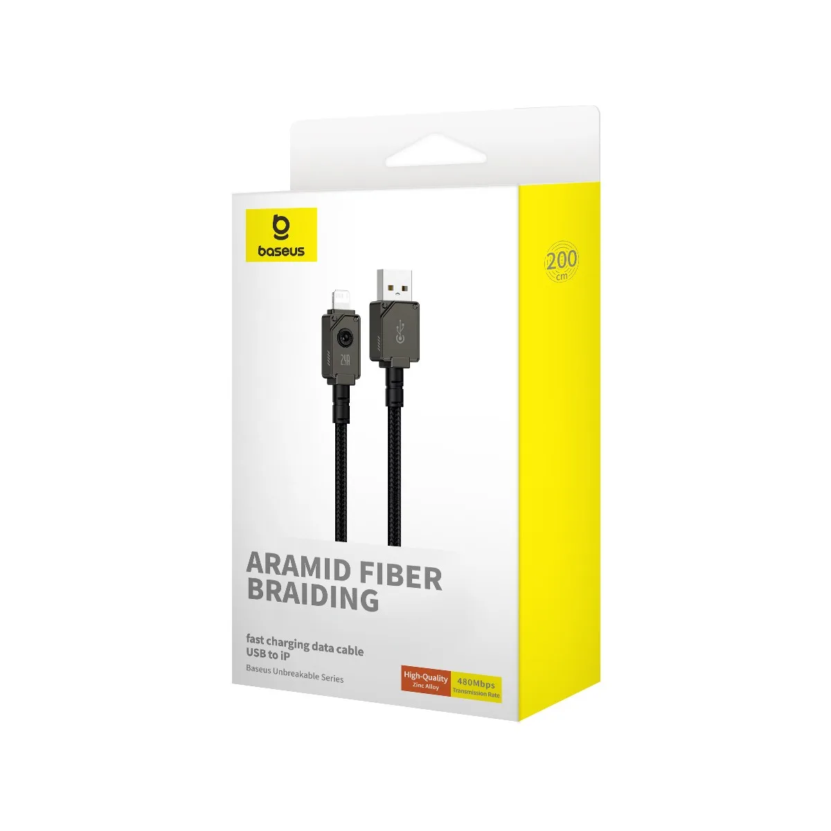 Кабель Baseus Unbreakable Series Fast Charging Data Cable USB to iP 2.4A (P10355802111-01) 2m Cluster Black — фото 8