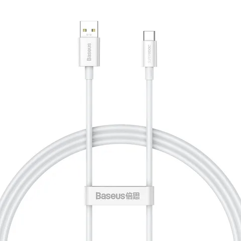 Кабель Baseus Superior Series (SUPERVOOC) Fast Charging Data Cable USB to Type-C 65W 1m (CAYS000902) White