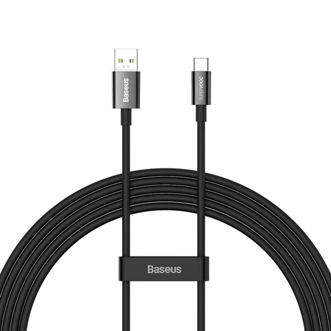 Кабель Baseus Superior Series (SUPERVOOC) Fast Charging Data Cable USB to Type-C 65W 2m (CAYS001001) Black