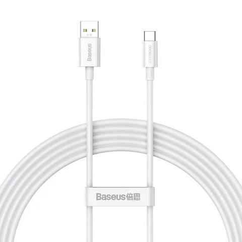 Кабель Baseus Superior Series (SUPERVOOC) Fast Charging Data Cable USB to Type-C 65W 2m (CAYS001002) White