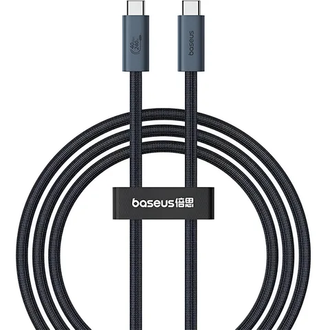 Кабель Baseus Flash Series 2 USB4 Full Featured Data Cable Type-C to Type-C 240W 1m (P10311803111-00) Cluster Black